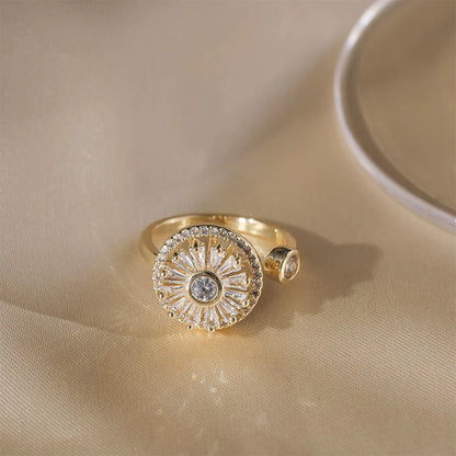 Elegant Adjustable Zirconia Spinner Ring for Women