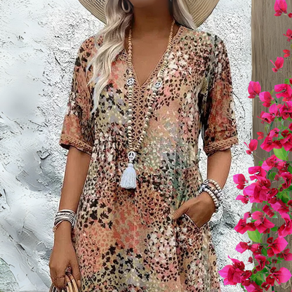 Bright Flowing Spring Midi Dress for Women