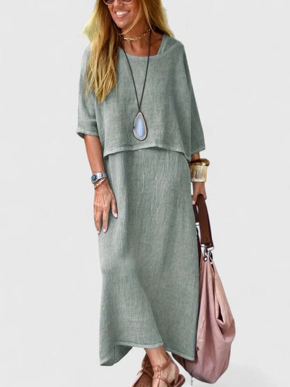 Women's Elegant Two Piece Set Relaxed Fit Top and Matching Skirt Outfit