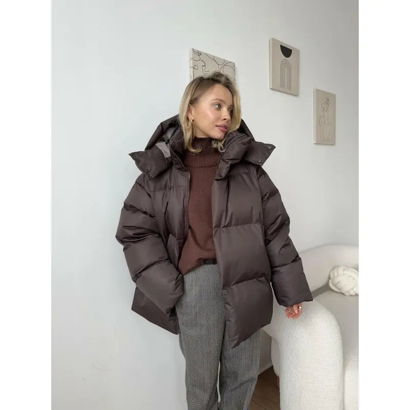 Übergroße Steppjacke Freizeit Streetwear Damen