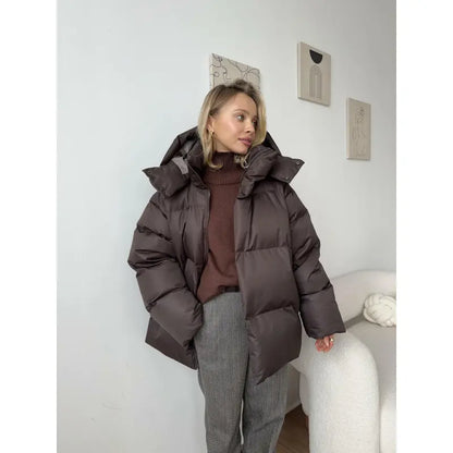 Übergroße Steppjacke Freizeit Streetwear Damen