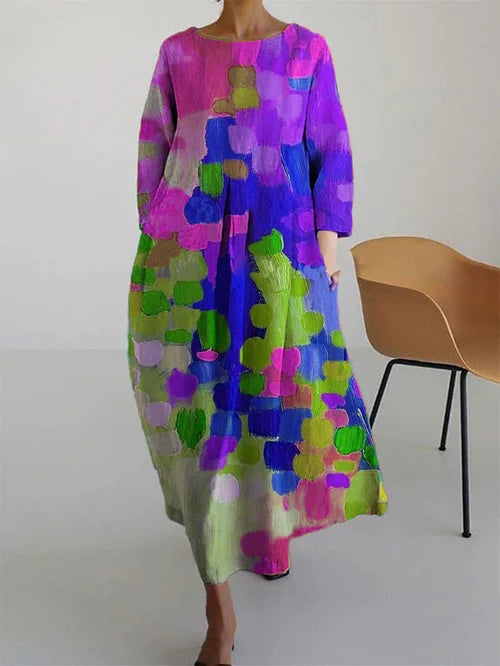 Women’s Floral Printed Flowing Relaxed Fit Casual Summer Maxi Dress