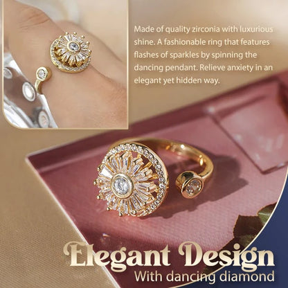 Elegant Adjustable Zirconia Spinner Ring for Women
