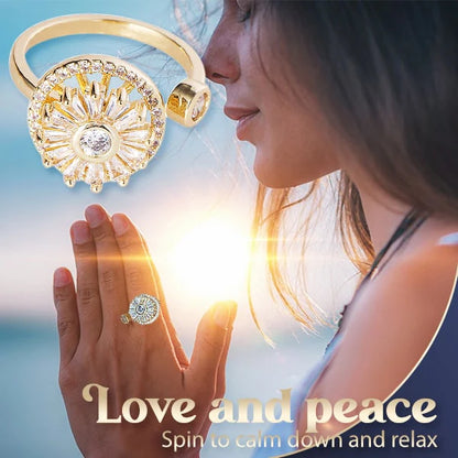 Elegant Adjustable Zirconia Spinner Ring for Women