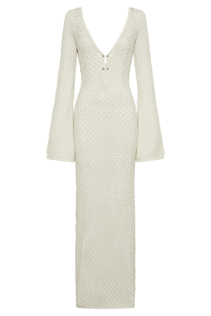 Elegantes weißes Kleid mit schmeichelnder Silhouette für Damen