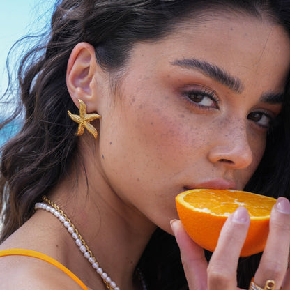 Anmutige Seestern-Ohrringe mit Meereszauber für Frauen