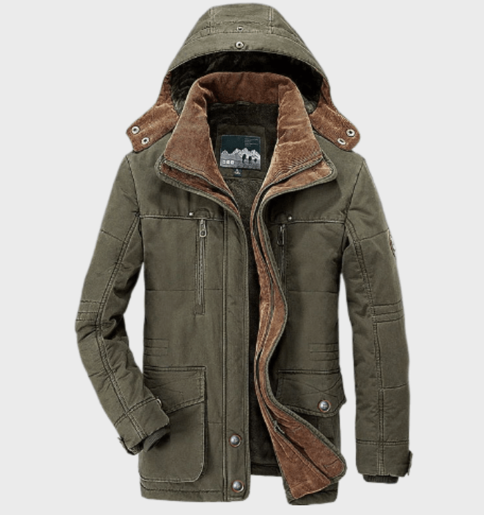 Herren Winter Kapuze Warm Gefüttert Jacke