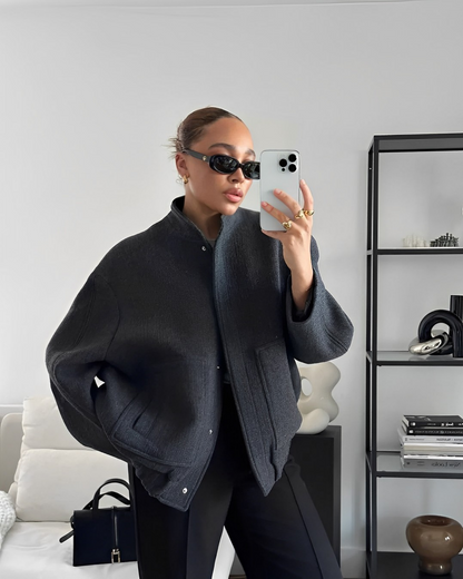 Lässige Locker Geschnittene Teddyjacke Damen