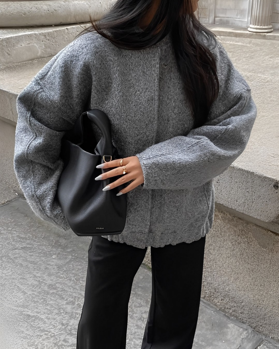 Lässige Locker Geschnittene Teddyjacke Damen