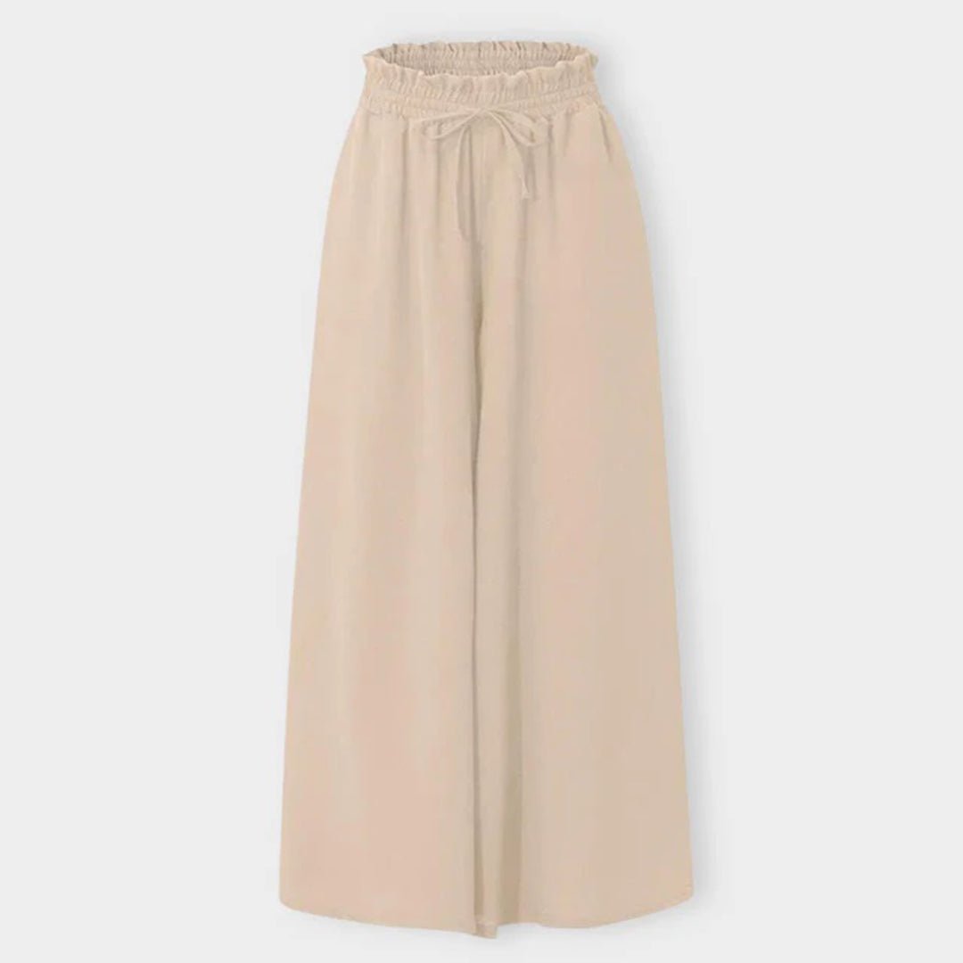 Women’s High Waist Flowy Maxi Skirt with Elastic Waist and Pockets