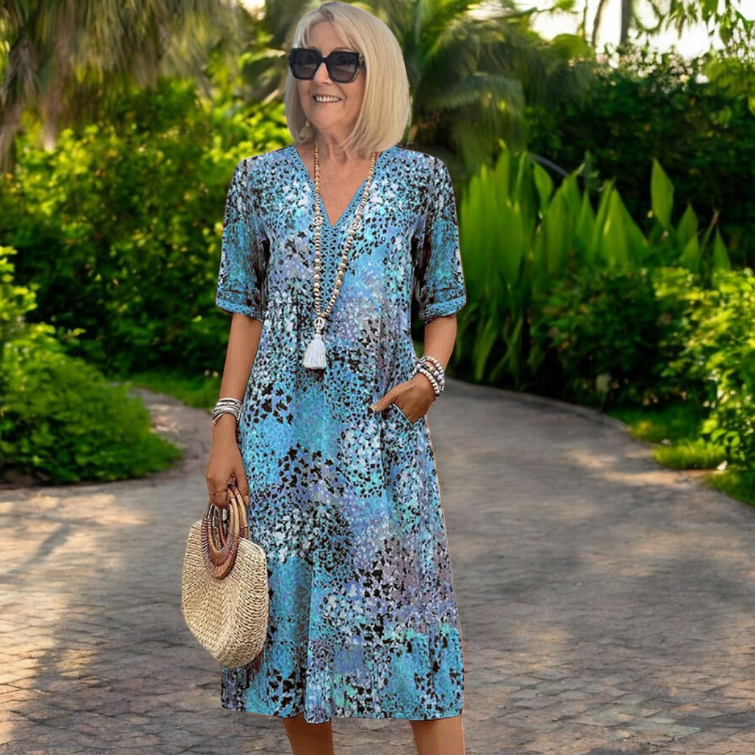 Bright Flowing Spring Midi Dress for Women