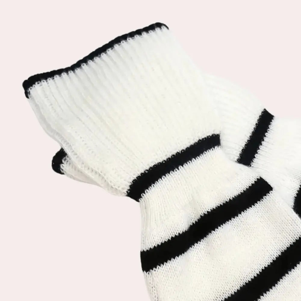 Gestreifter Rollkragenpullover Lang Winter Damen