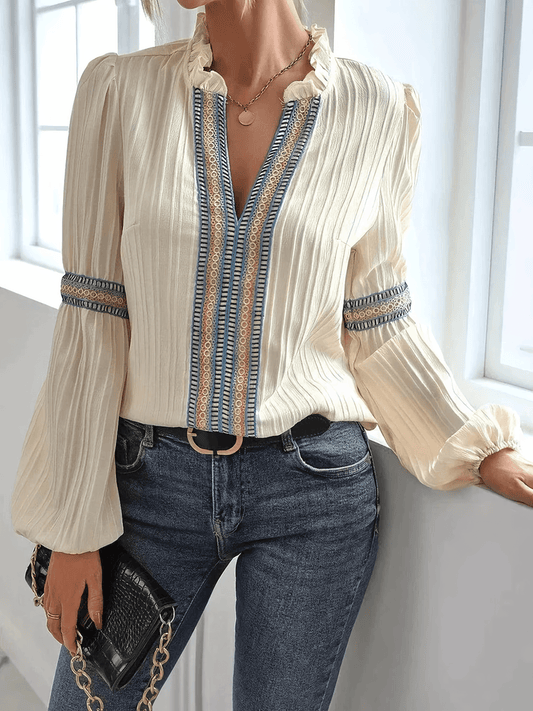 Blouse with Elegant Puff Sleeves for Women