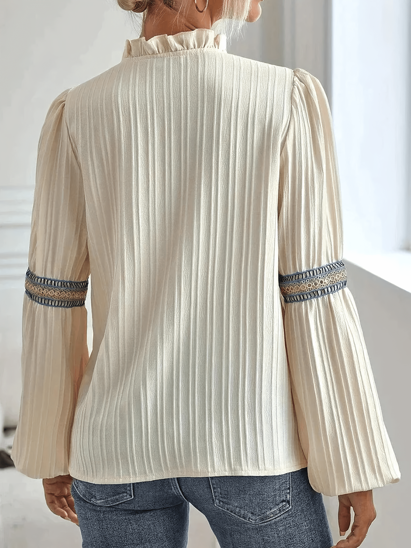Blouse with Elegant Puff Sleeves for Women