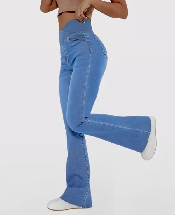 Flared High Waist Stretch Jeans for Women