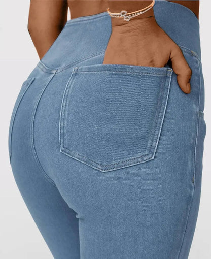 Flared High Waist Stretch Jeans for Women
