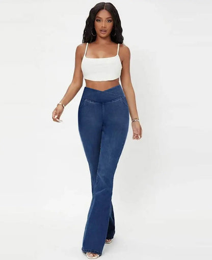 Flared High Waist Stretch Jeans for Women