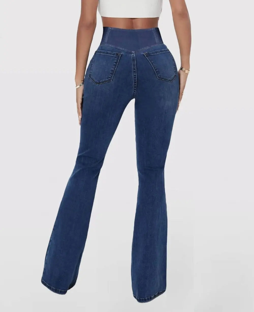 Flared High Waist Stretch Jeans for Women