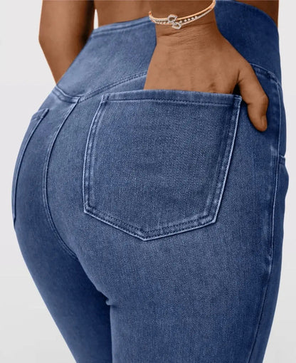 Flared High Waist Stretch Jeans for Women