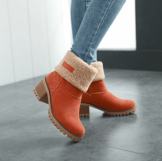 Winter Warme Damen Boots Gemütliche Absatz Passform