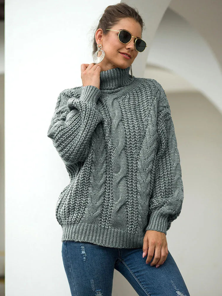 Weicher Warmer Winter Rollkragen Strick Pullover