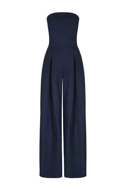 Women's Strapless Elegant Wide Leg Jumpsuit Formal Evening Outfit