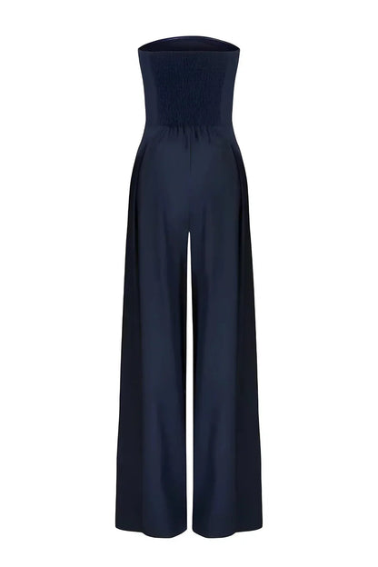 Women's Strapless Elegant Wide Leg Jumpsuit Formal Evening Outfit