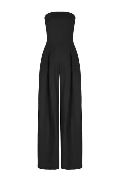 Women's Strapless Elegant Wide Leg Jumpsuit Formal Evening Outfit
