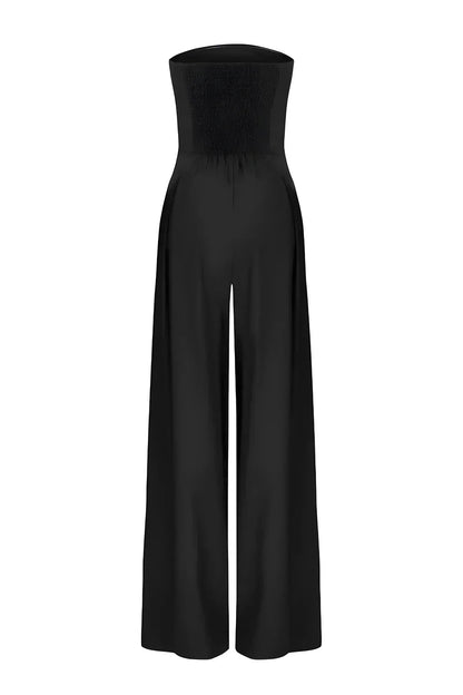 Women's Strapless Elegant Wide Leg Jumpsuit Formal Evening Outfit