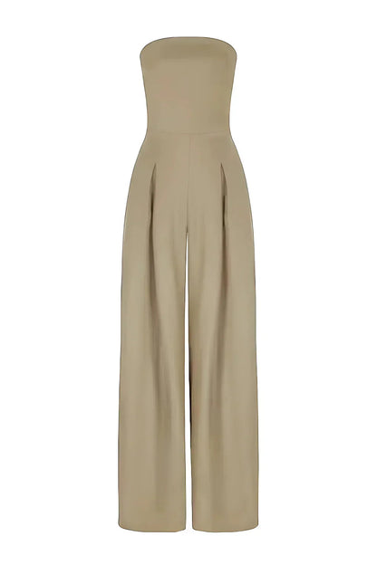 Women's Strapless Elegant Wide Leg Jumpsuit Formal Evening Outfit