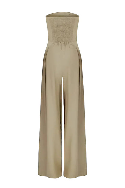 Women's Strapless Elegant Wide Leg Jumpsuit Formal Evening Outfit