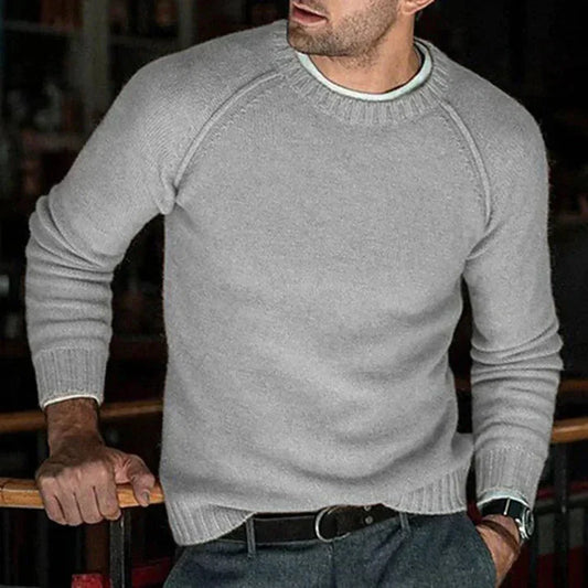 Klassischer Schlichter Rundhals Pullover für Herren Winter