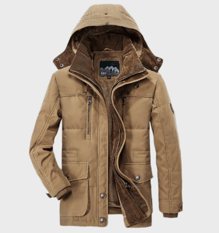 Herren Winter Kapuze Warm Gefüttert Jacke