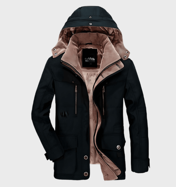 Herren Winter Kapuze Warm Gefüttert Jacke