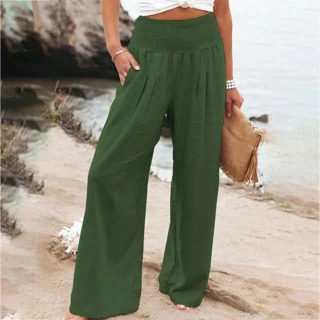 Women’s Relaxed Fit Wide Leg Pants with Elastic Waist