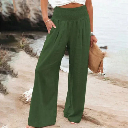 Women’s Relaxed Fit Wide Leg Pants with Elastic Waist