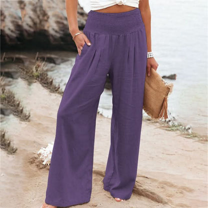 Women’s Relaxed Fit Wide Leg Pants with Elastic Waist