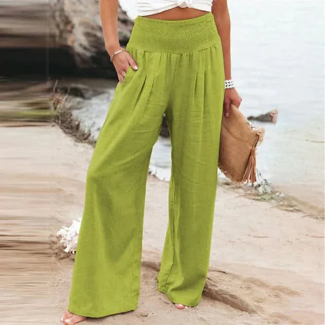 Women’s Relaxed Fit Wide Leg Pants with Elastic Waist