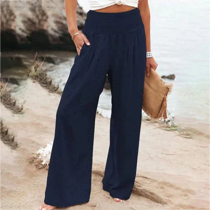 Women’s Relaxed Fit Wide Leg Pants with Elastic Waist