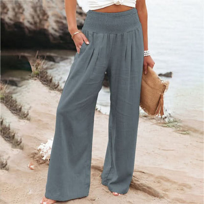 Women’s Relaxed Fit Wide Leg Pants with Elastic Waist