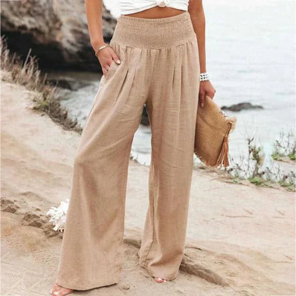 Women’s Relaxed Fit Wide Leg Pants with Elastic Waist