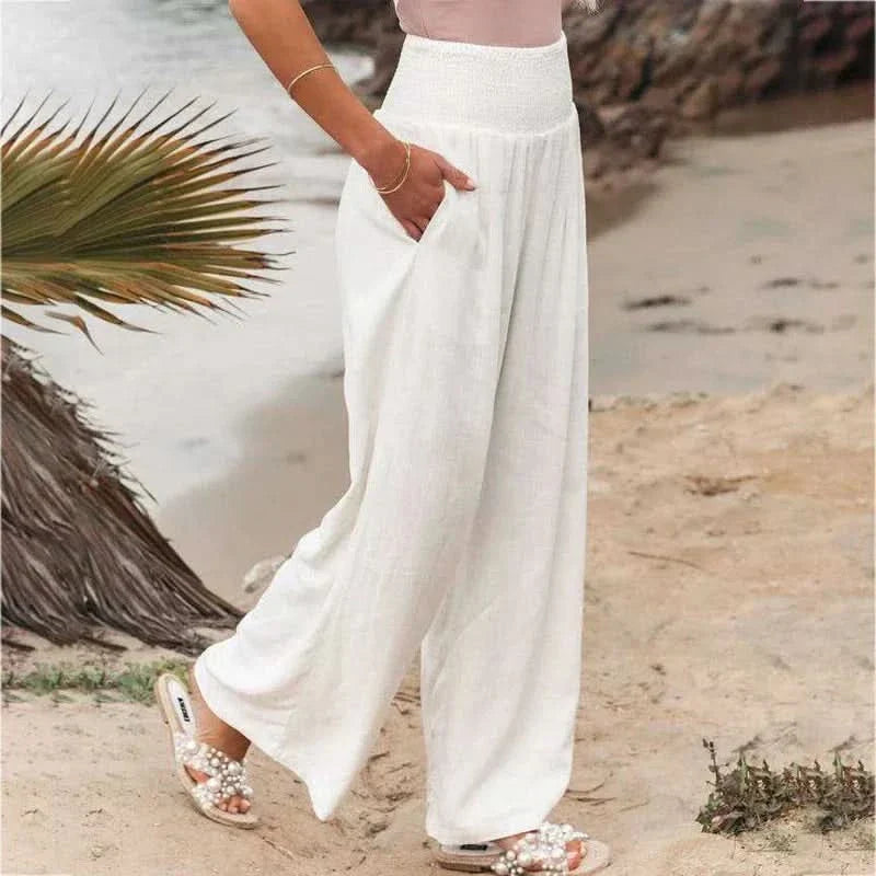 Women’s Relaxed Fit Wide Leg Pants with Elastic Waist