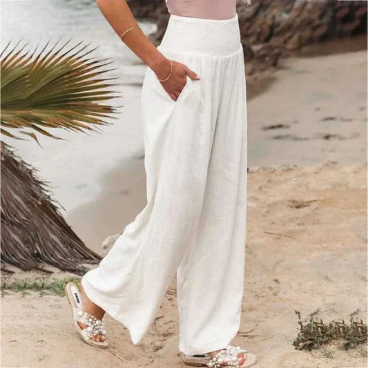 Women’s Relaxed Fit Wide Leg Pants with Elastic Waist