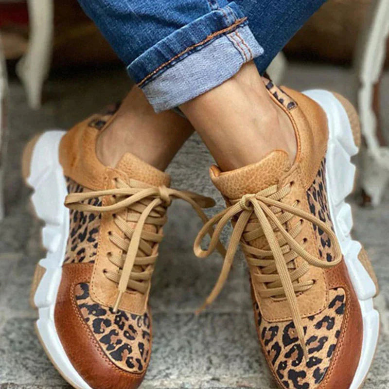 Winslow | Women’s Leopard Print Lace-Up Chunky Sneakers