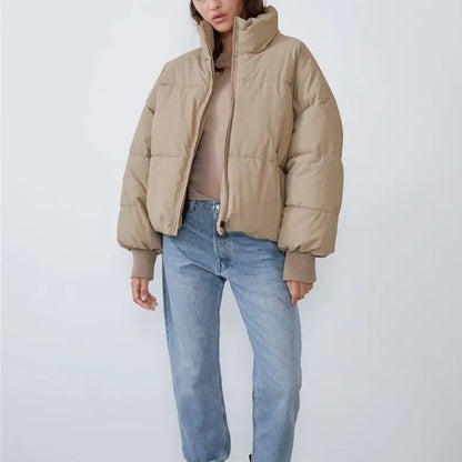 Übergroße Lässige Puffer Winterjacke Für Damen