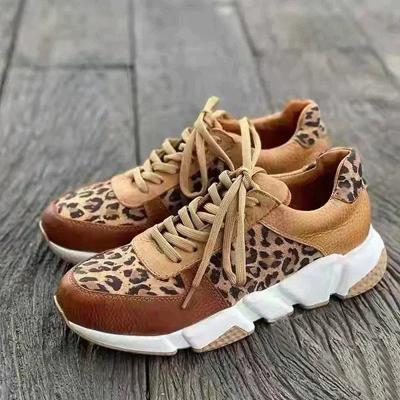 Winslow | Women’s Leopard Print Lace-Up Chunky Sneakers