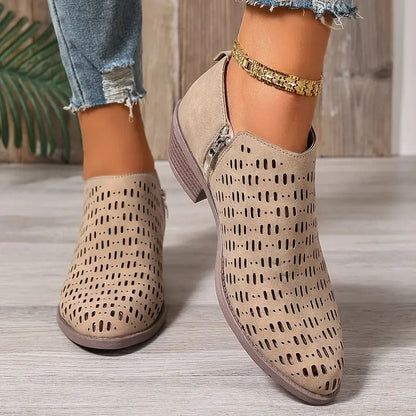 Women’s Cutout Ankle Boots with Slingback Strap and Breathable Design