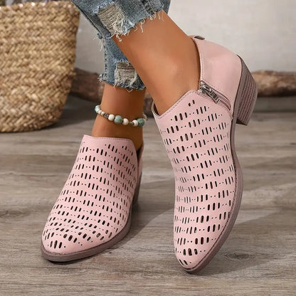 Women’s Cutout Ankle Boots with Slingback Strap and Breathable Design