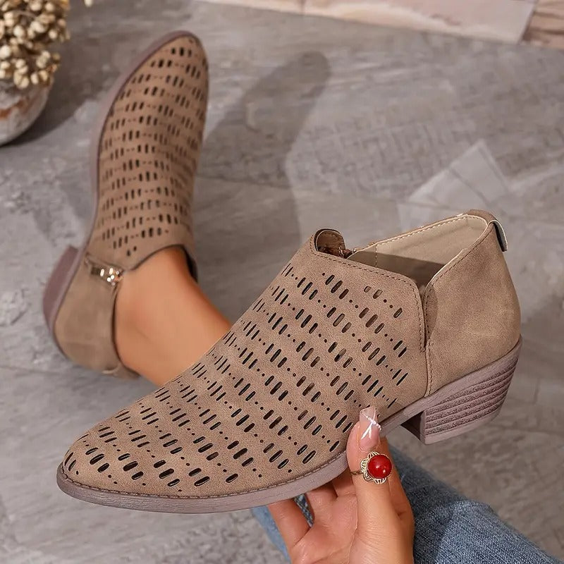 Women’s Cutout Ankle Boots with Slingback Strap and Breathable Design