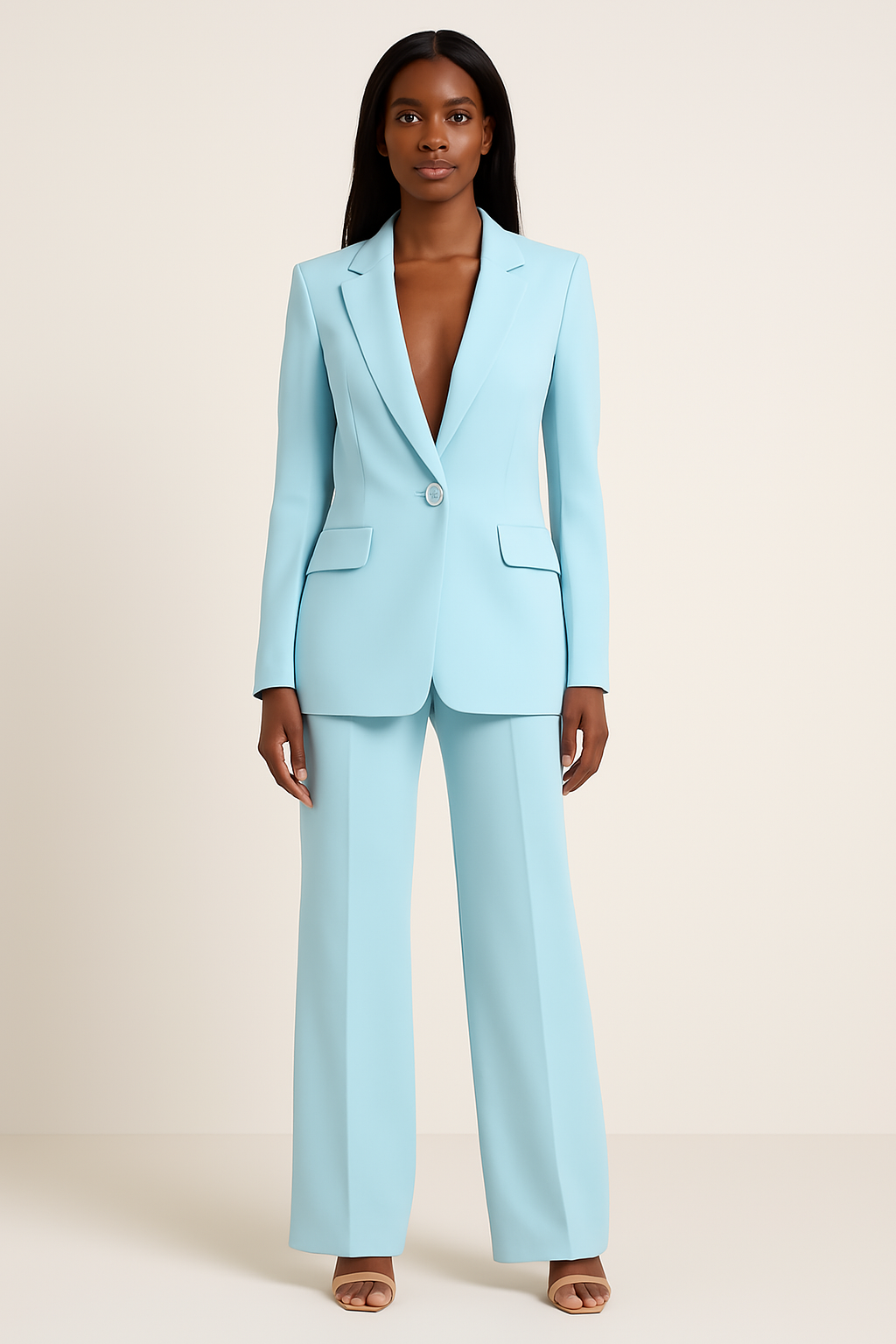Women's Elegant Formal Blazer & Trousers Suit Set